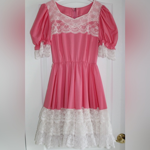 Dresses & Skirts - Pink & White Vintage Square Dance Dress Size 12
